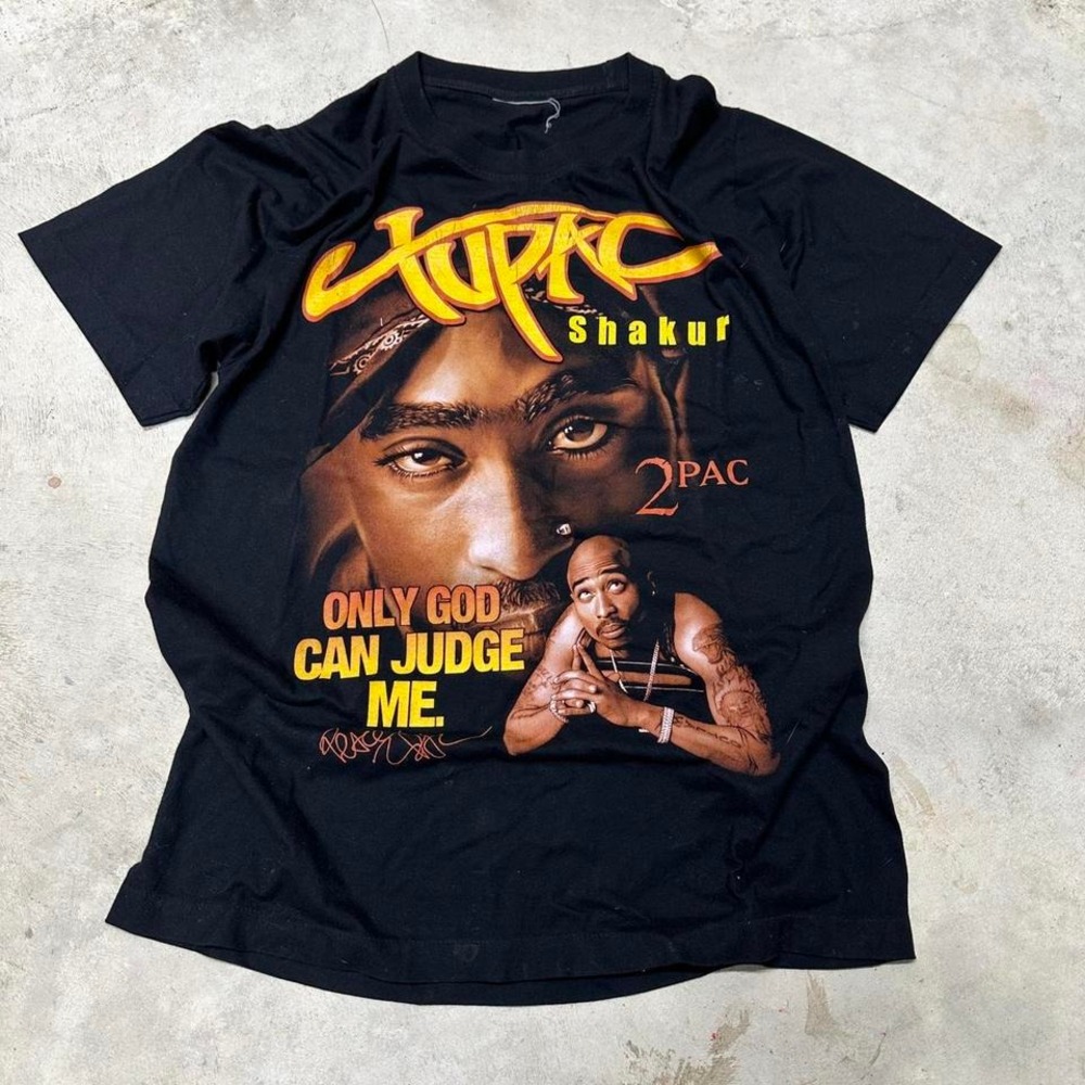 2pac Y2K Memorial Tee Shirt Large Tupac Shakur‎ Rap Tee Black Double Sided